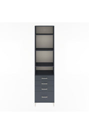 Arges Dolap 4 Raflı 4 Çekmeceli 60x30x243 Antrasit-Antrasit