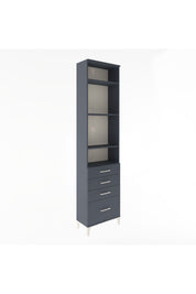 Arges Dolap 4 Raflı 4 Çekmeceli 60x30x243 Antrasit-Antrasit