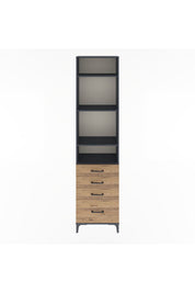 Arges Dolap 4 Raflı 4 Çekmeceli 60x30x243 Antrasit-Çam