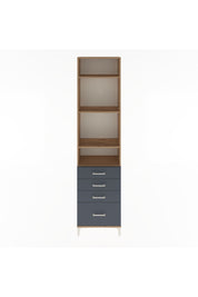 Arges Dolap 4 Raflı 4 Çekmeceli 60x30x243 Çam-Antrasit