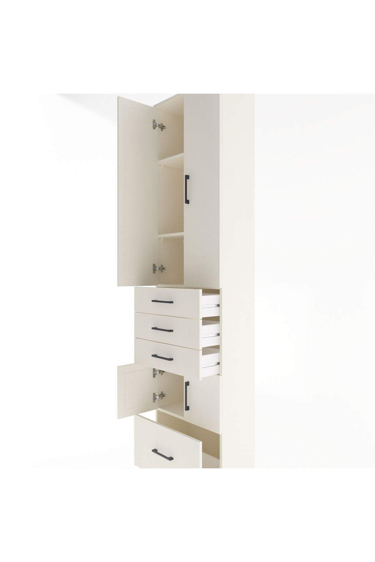 Arges Dolap 4 Raflı 4 Çekmeceli 4 Kapaklı 60x30x243 Aytaşı-Aytaşı