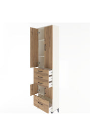 Arges Dolap 4 Raflı 4 Çekmeceli 4 Kapaklı 60x30x243 Aytaşı-Çam