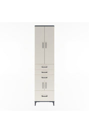 Arges Dolap 4 Raflı 4 Çekmeceli 4 Kapaklı 60x30x243 Antrasit-Aytaşı