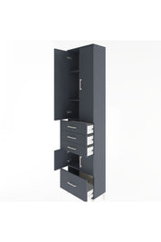 Arges Dolap 4 Raflı 4 Çekmeceli 4 Kapaklı 60x30x243 Antrasit-Antrasit