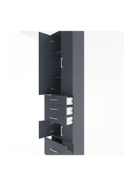 Arges Dolap 4 Raflı 4 Çekmeceli 4 Kapaklı 60x30x243 Antrasit-Antrasit