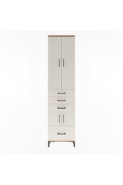 Arges Dolap 4 Raflı 4 Çekmeceli 4 Kapaklı 60x30x243 Çam-Aytaşı