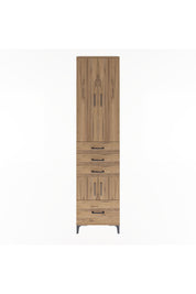 Arges Dolap 4 Raflı 4 Çekmeceli 4 Kapaklı 60x30x243 Çam-Çam