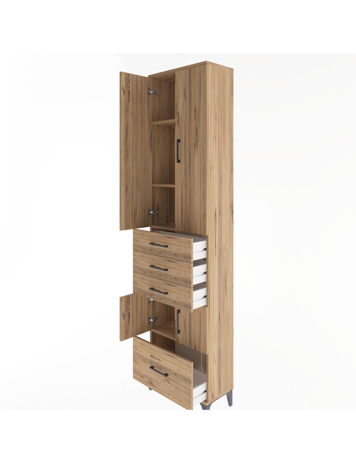 Arges Dolap 4 Raflı 4 Çekmeceli 4 Kapaklı 60x30x243 - S32M011V9A