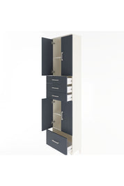 Arges Dolap 4 Raflı 4 Çekmeceli 4 Kapaklı 60x30x243 Aytaşı-Antrasit