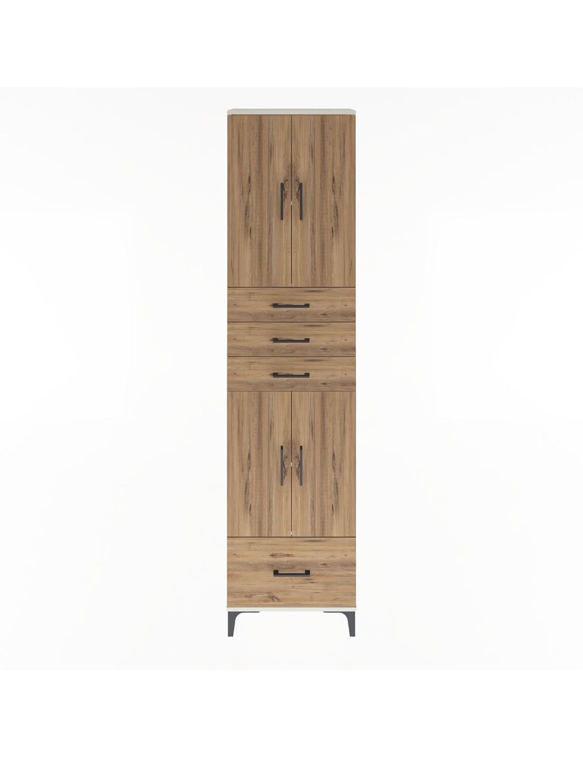 Arges Dolap 4 Raflı 4 Çekmeceli 4 Kapaklı 60x30x243 Aytaşı-Çam