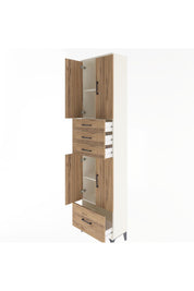 Arges Dolap 4 Raflı 4 Çekmeceli 4 Kapaklı 60x30x243 Aytaşı-Çam