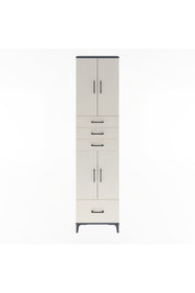 Arges Dolap 4 Raflı 4 Çekmeceli 4 Kapaklı 60x30x243 Antrasit-Aytaşı