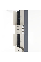 Arges Dolap 4 Raflı 4 Çekmeceli 4 Kapaklı 60x30x243 Antrasit-Aytaşı