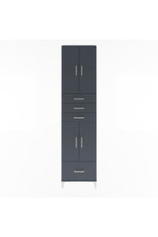 Arges Dolap 4 Raflı 4 Çekmeceli 4 Kapaklı 60x30x243 Antrasit-Antrasit