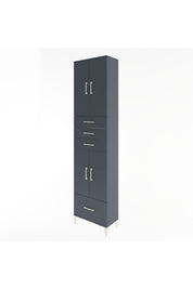 Arges Dolap 4 Raflı 4 Çekmeceli 4 Kapaklı 60x30x243 Antrasit-Antrasit