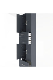 Arges Dolap 4 Raflı 4 Çekmeceli 4 Kapaklı 60x30x243 Antrasit-Antrasit