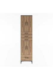 Arges Dolap 4 Raflı 4 Çekmeceli 4 Kapaklı 60x30x243 Antrasit-Çam