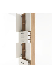 Arges Dolap 4 Raflı 4 Çekmeceli 4 Kapaklı 60x30x243 Çam-Aytaşı