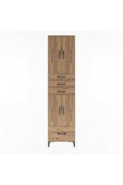 Arges Dolap 4 Raflı 4 Çekmeceli 4 Kapaklı 60x30x243 Çam-Çam