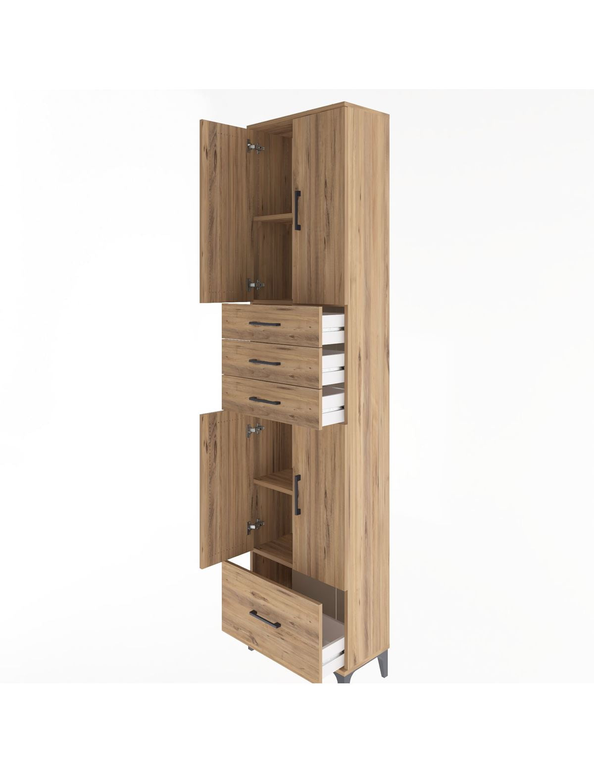 Arges Dolap 4 Raflı 4 Çekmeceli 4 Kapaklı 60x30x243 - S32M012V9A