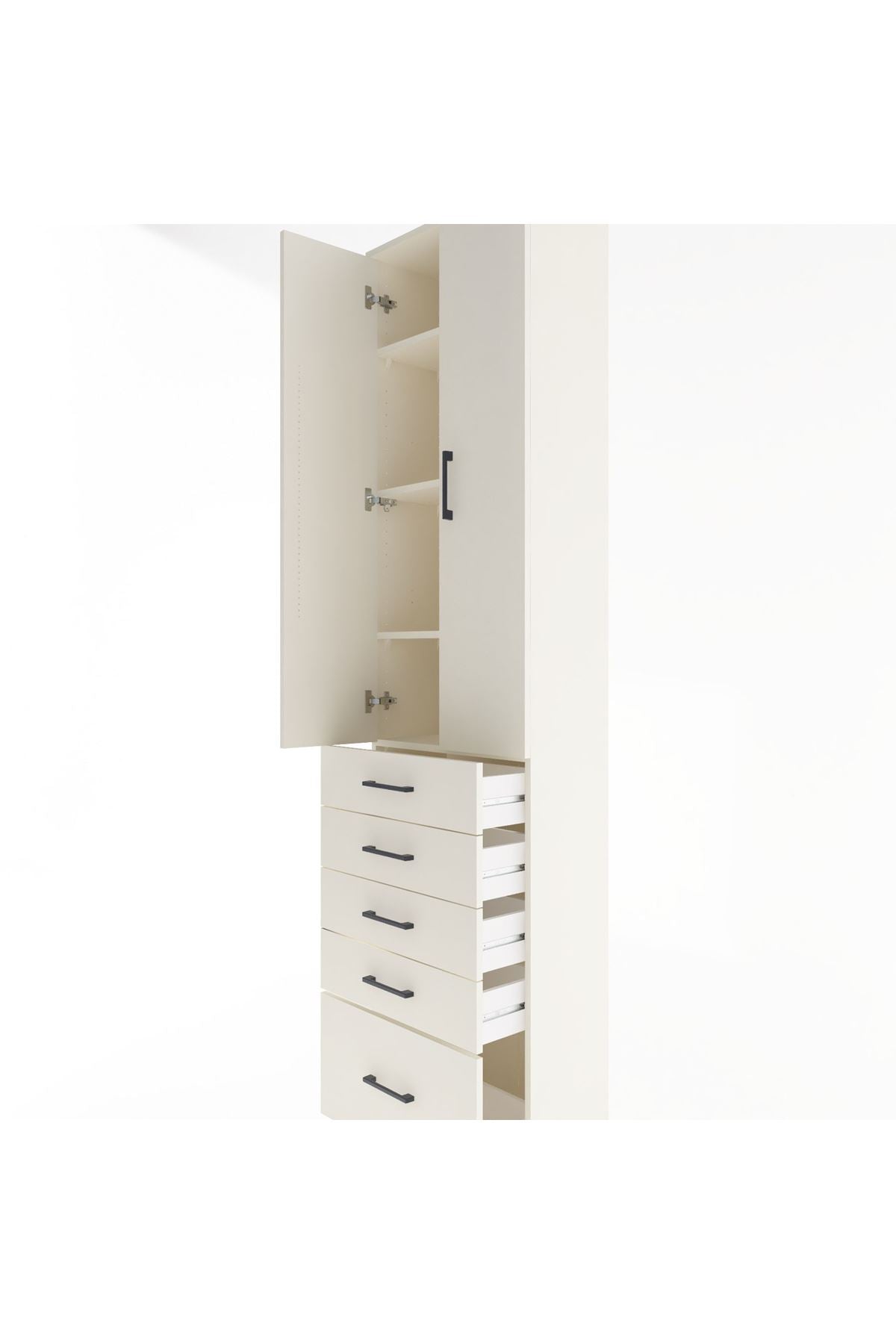 Arges Dolap 4 Raflı 5 Çekmeceli 2 Kapaklı 60x30x243 Aytaşı-Aytaşı