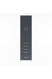 Arges Dolap 4 Raflı 5 Çekmeceli 2 Kapaklı 60x30x243 Aytaşı-Antrasit