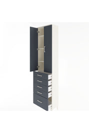 Arges Dolap 4 Raflı 5 Çekmeceli 2 Kapaklı 60x30x243 Aytaşı-Antrasit