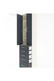 Arges Dolap 4 Raflı 5 Çekmeceli 2 Kapaklı 60x30x243 Aytaşı-Antrasit