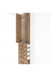 Arges Dolap 4 Raflı 5 Çekmeceli 2 Kapaklı 60x30x243 Aytaşı-Çam