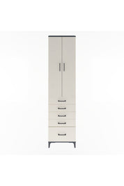 Arges Dolap 4 Raflı 5 Çekmeceli 2 Kapaklı 60x30x243 Antrasit-Aytaşı