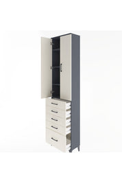 Arges Dolap 4 Raflı 5 Çekmeceli 2 Kapaklı 60x30x243 Antrasit-Aytaşı