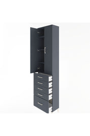 Arges Dolap 4 Raflı 5 Çekmeceli 2 Kapaklı 60x30x243 Antrasit-Antrasit