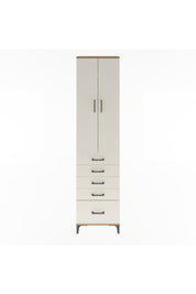 Arges Dolap 4 Raflı 5 Çekmeceli 2 Kapaklı 60x30x243 Çam-Aytaşı