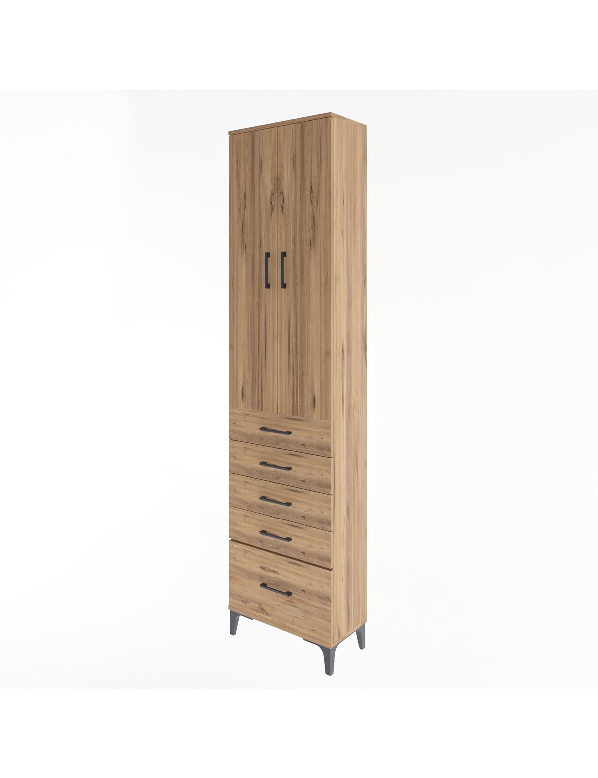 Arges Dolap 4 Raflı 5 Çekmeceli 2 Kapaklı 60x30x243 - S32M013V9A