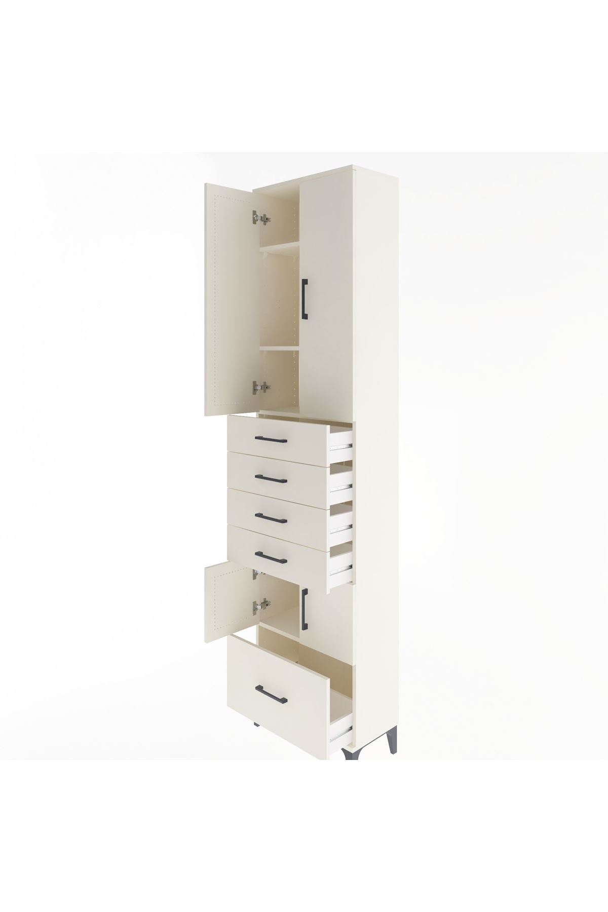 Arges Dolap 4 Raflı 5 Çekmeceli 4 Kapaklı 60x30x243 Aytaşı-Aytaşı