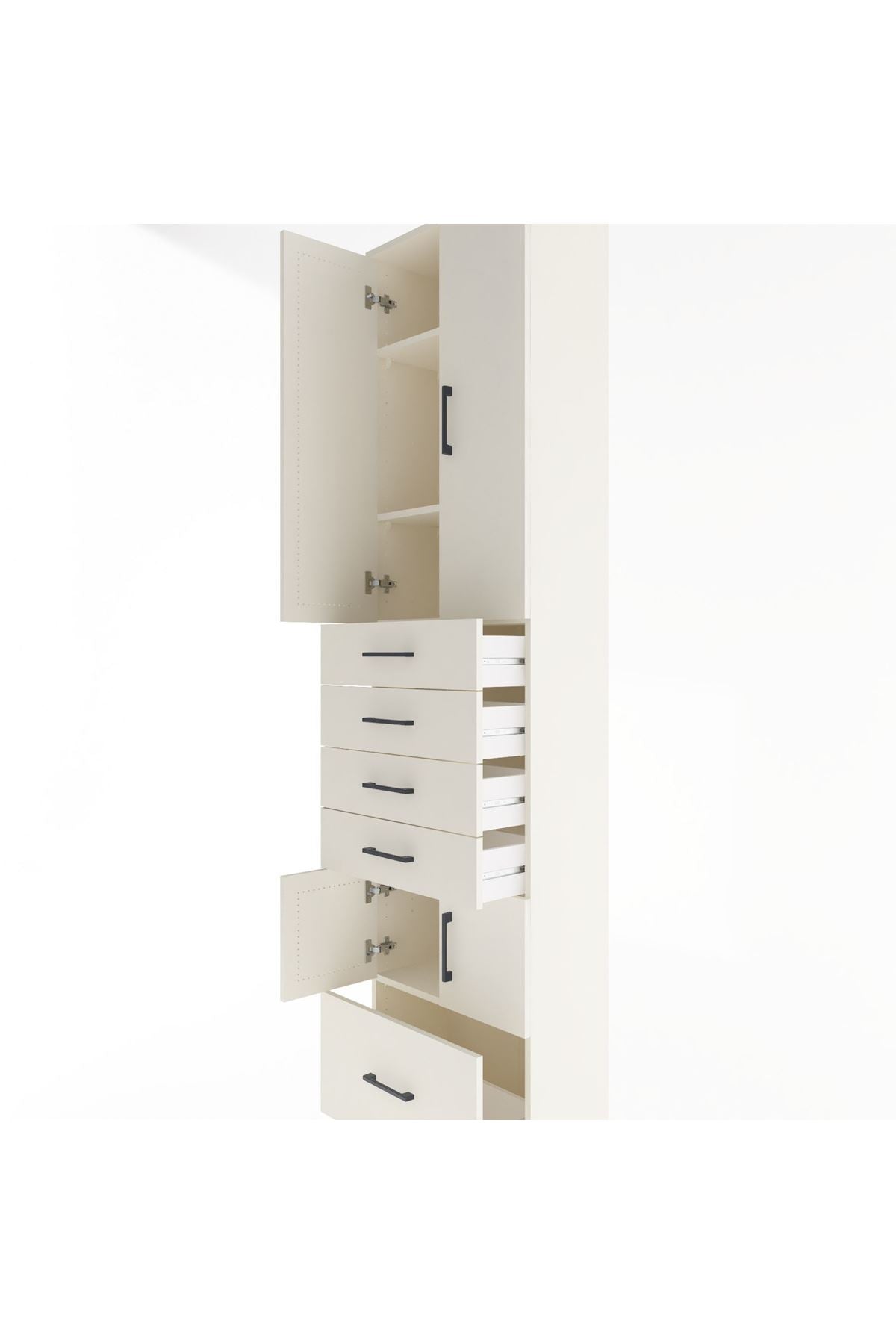 Arges Dolap 4 Raflı 5 Çekmeceli 4 Kapaklı 60x30x243 Aytaşı-Aytaşı