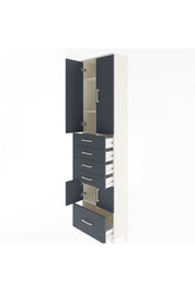 Arges Dolap 4 Raflı 5 Çekmeceli 4 Kapaklı 60x30x243 Aytaşı-Antrasit