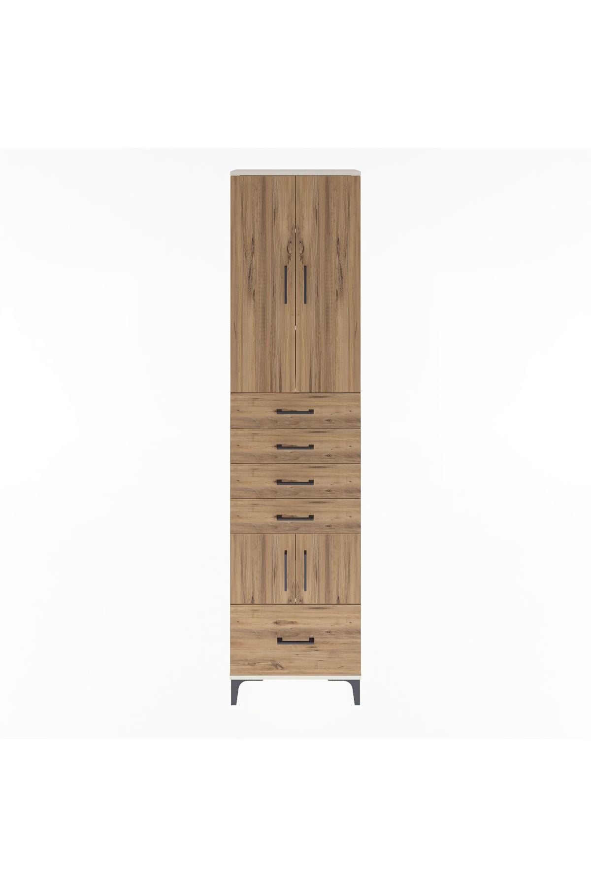 Arges Dolap 4 Raflı 5 Çekmeceli 4 Kapaklı 60x30x243 Aytaşı-Çam