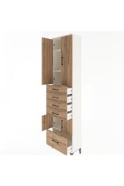 Arges Dolap 4 Raflı 5 Çekmeceli 4 Kapaklı 60x30x243 Aytaşı-Çam