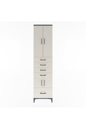 Arges Dolap 4 Raflı 5 Çekmeceli 4 Kapaklı 60x30x243 Antrasit-Aytaşı