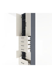 Arges Dolap 4 Raflı 5 Çekmeceli 4 Kapaklı 60x30x243 Antrasit-Aytaşı