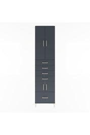 Arges Dolap 4 Raflı 5 Çekmeceli 4 Kapaklı 60x30x243 Antrasit-Antrasit