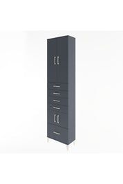 Arges Dolap 4 Raflı 5 Çekmeceli 4 Kapaklı 60x30x243 Antrasit-Antrasit
