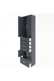 Arges Dolap 4 Raflı 5 Çekmeceli 4 Kapaklı 60x30x243 Antrasit-Antrasit