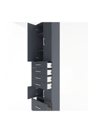 Arges Dolap 4 Raflı 5 Çekmeceli 4 Kapaklı 60x30x243 Antrasit-Antrasit