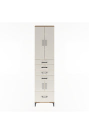 Arges Dolap 4 Raflı 5 Çekmeceli 4 Kapaklı 60x30x243 Çam-Aytaşı