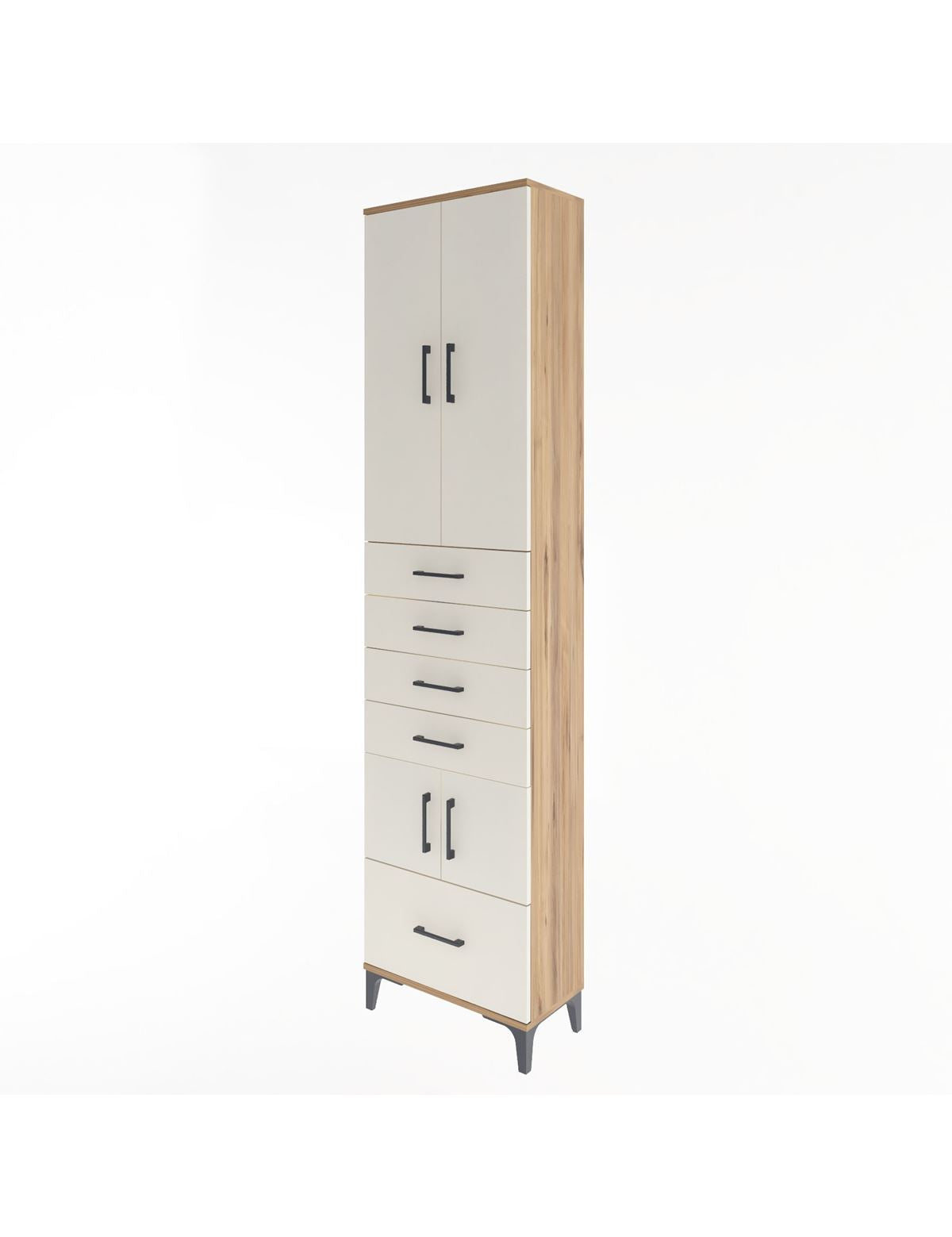 Arges Dolap 4 Raflı 5 Çekmeceli 4 Kapaklı 60x30x243 - S32M014V7A