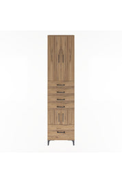 Arges Dolap 4 Raflı 5 Çekmeceli 4 Kapaklı 60x30x243 Çam-Çam