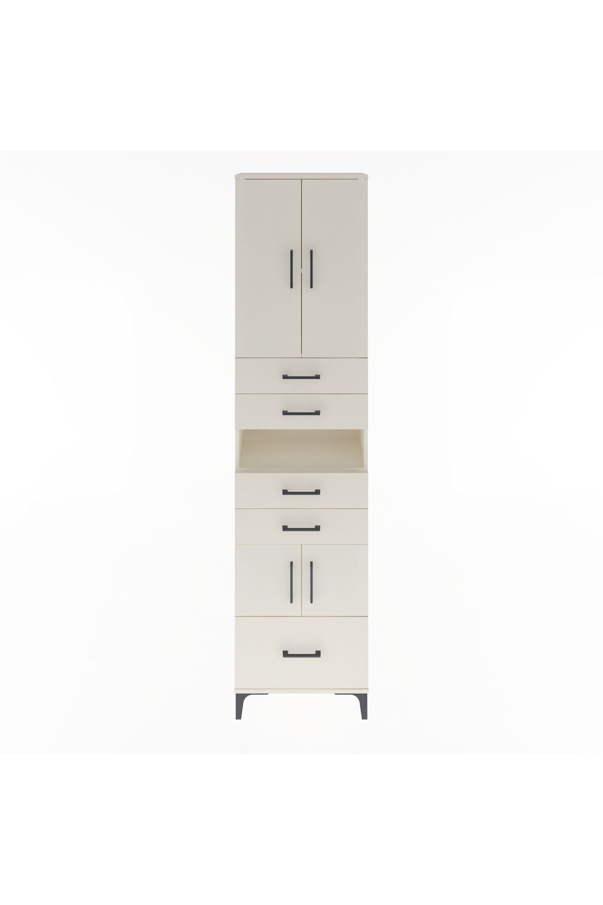 Arges Dolap 4 Raflı 5 Çekmeceli 4 Kapaklı 60x30x243 Aytaşı-Aytaşı