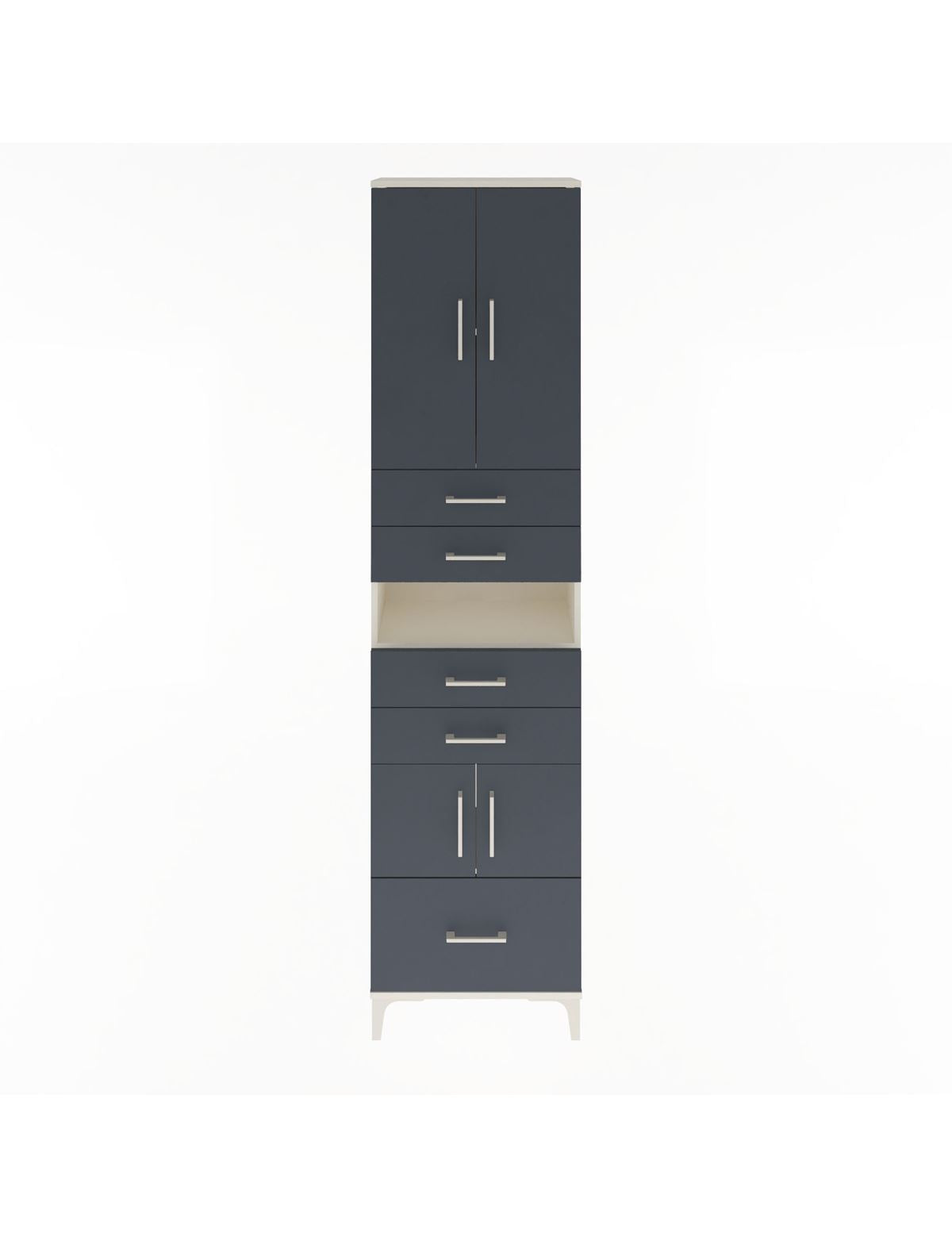 Arges Dolap 4 Raflı 5 Çekmeceli 4 Kapaklı 60x30x243 Aytaşı-Antrasit